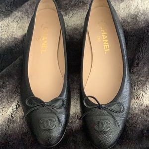Chanel flats black caviar 39.5